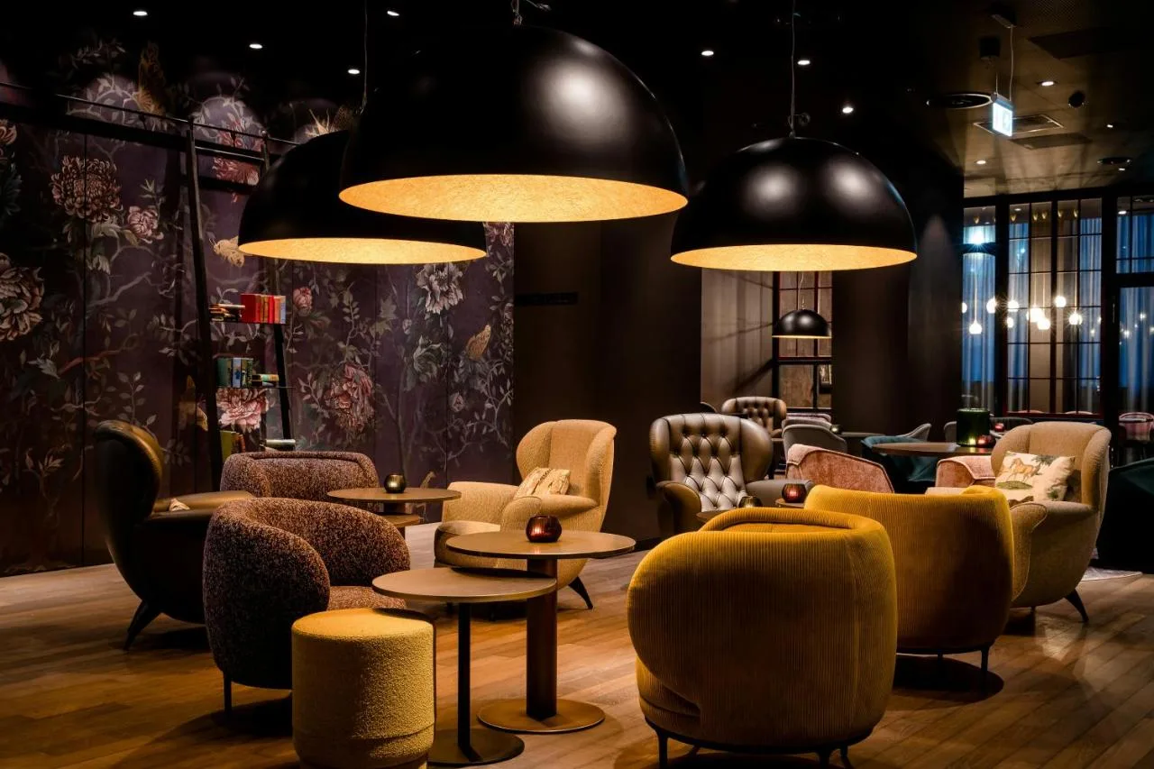 Waiting area with chairs and soft lighting