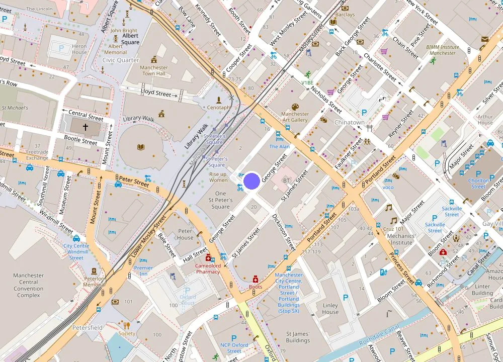 Map: Motel One Manchester-St. Peter's Square